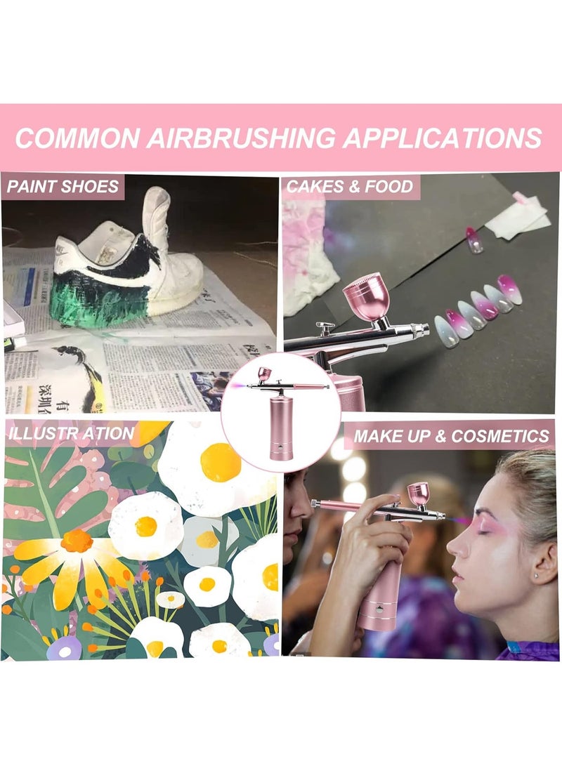 Airbrush-Kit Rechargeable Cordless Airbrush Compressor - Auto Handheld Airbrush Gun, Airbrush Set Portable Wireless Air Brush for Barber, Nail Art, Cake Decor, Makeup, Model Painting - Image 4